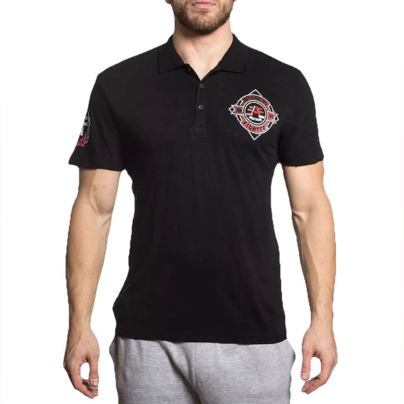 American Fighter Other - American Fighter x Affliction Baylor Men's Black Polo Shirt Size Large